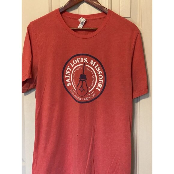 Saint Louis Missouri Side Project Brewing Men's L Red Short Sleeve T-Shirt - Picture 3 of 5